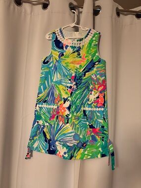 Lilly Pulitzer Girls Multi-Color Tropical Print Shift Dress